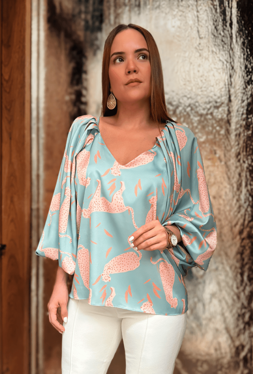 BLUSA MANGAS BOMBACHAS | "THALÍA JAGUAR"