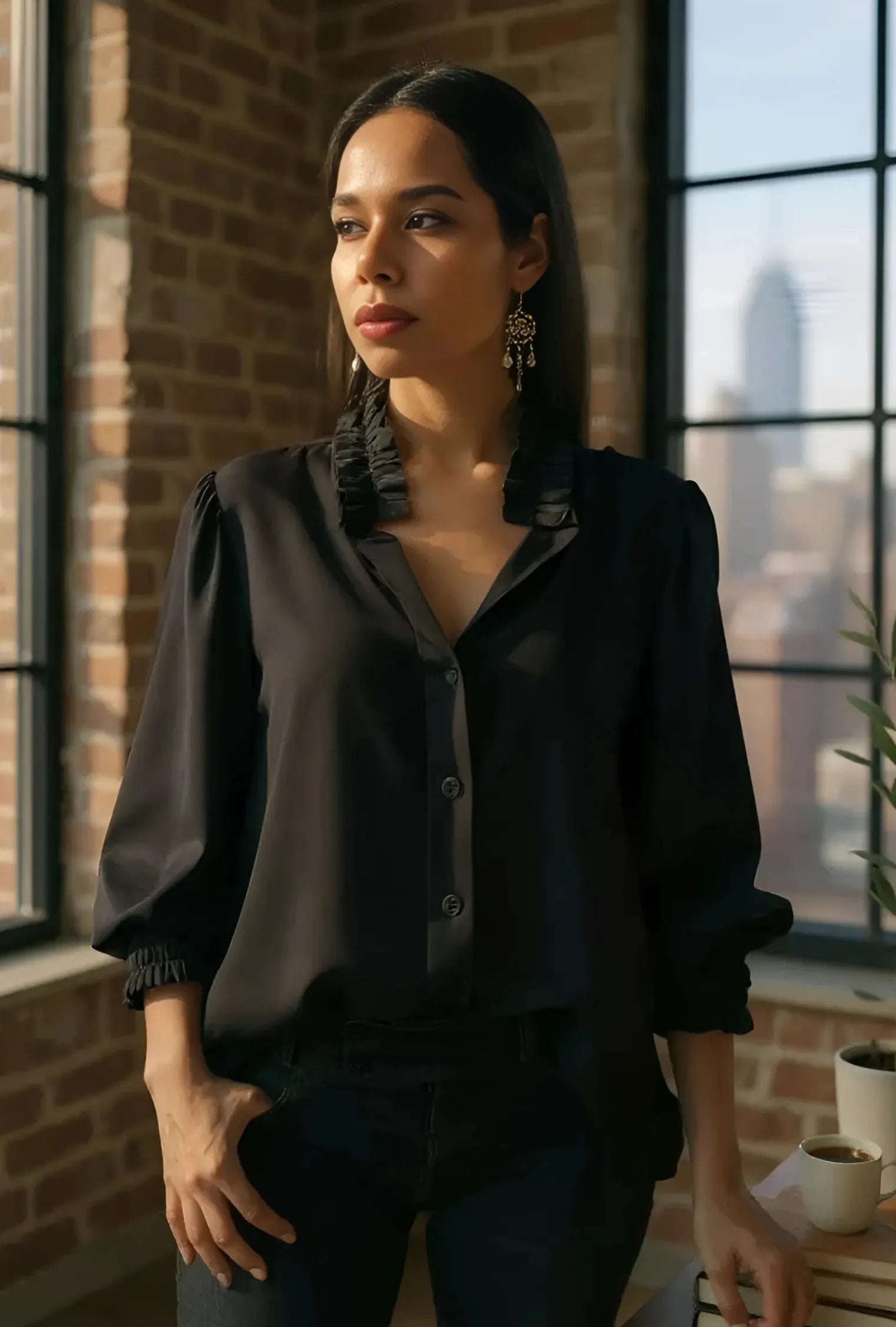 BLUSÓN MAITÉ PUÑO ENRESORTADO PALO DE ROSA