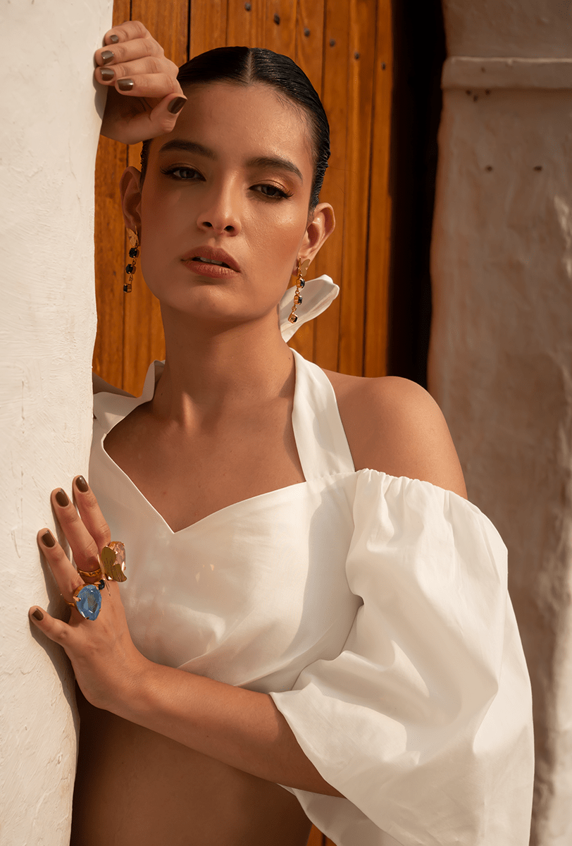 CROP TOP ESCOTE CORAZÓN "IRENE" CRUDO | SALE