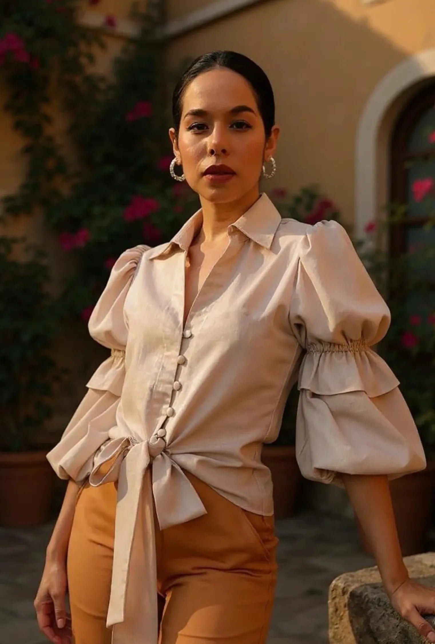 CAMISA CUELLO CLÁSICO "SIENNA" ARENA