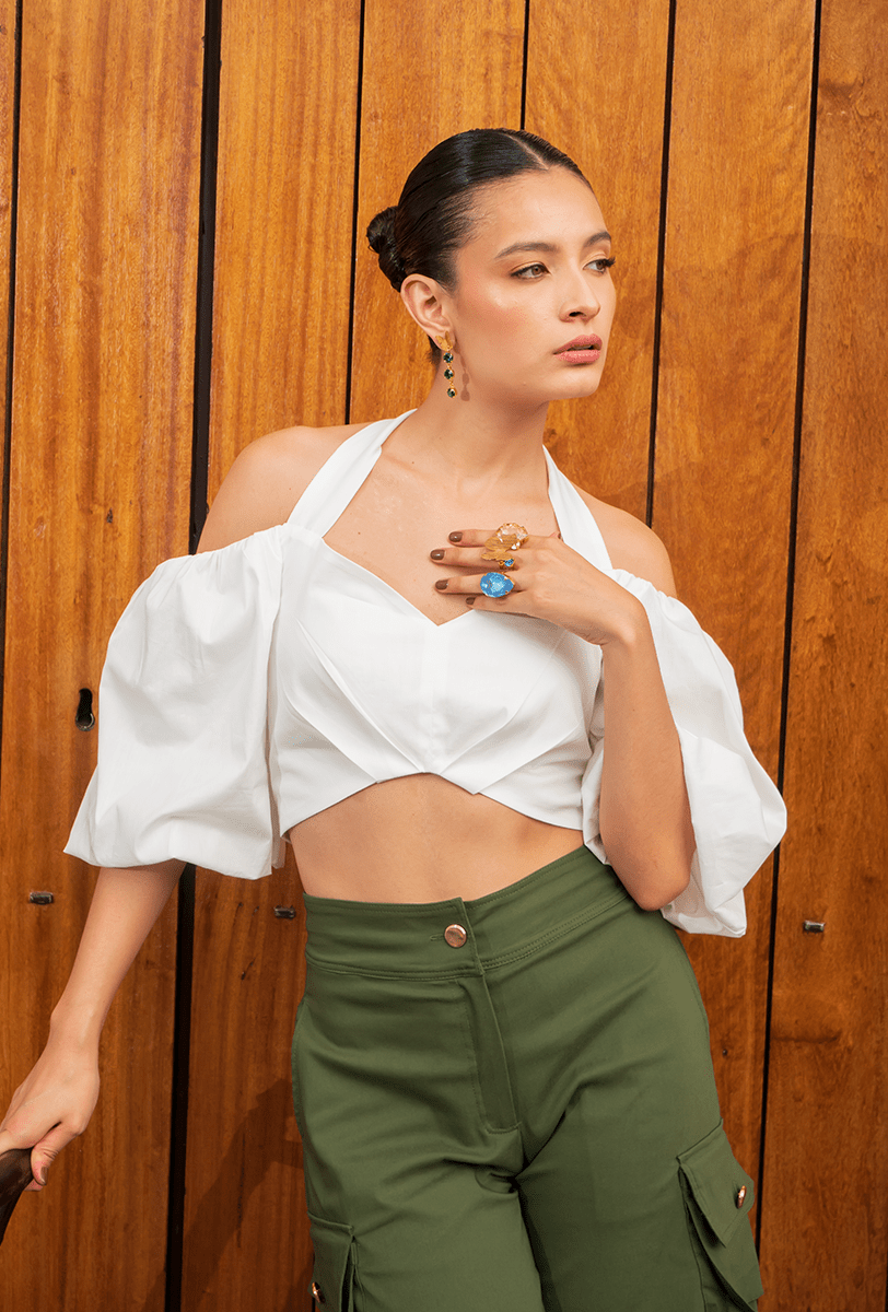 CROP TOP ESCOTE CORAZÓN "IRENE" CRUDO | SALE