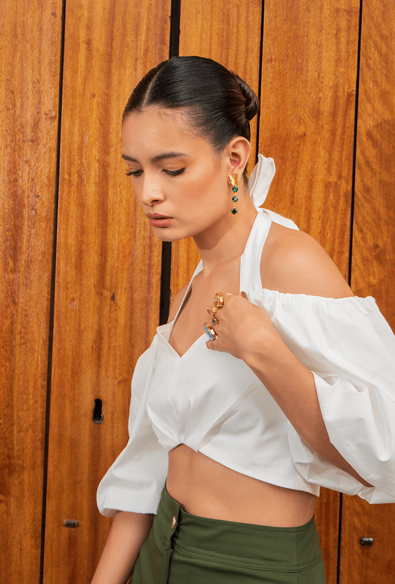 CROP TOP ESCOTE CORAZÓN "IRENE" CRUDO | SALE