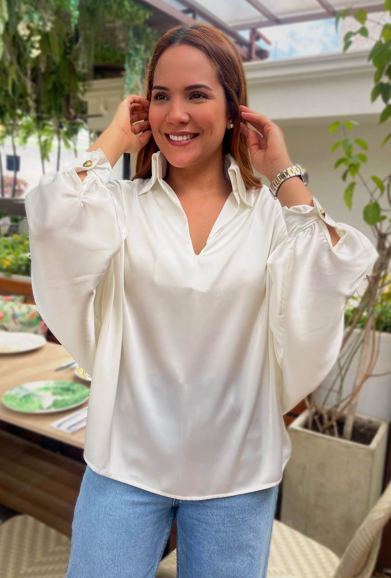 Blusón blanco oversize