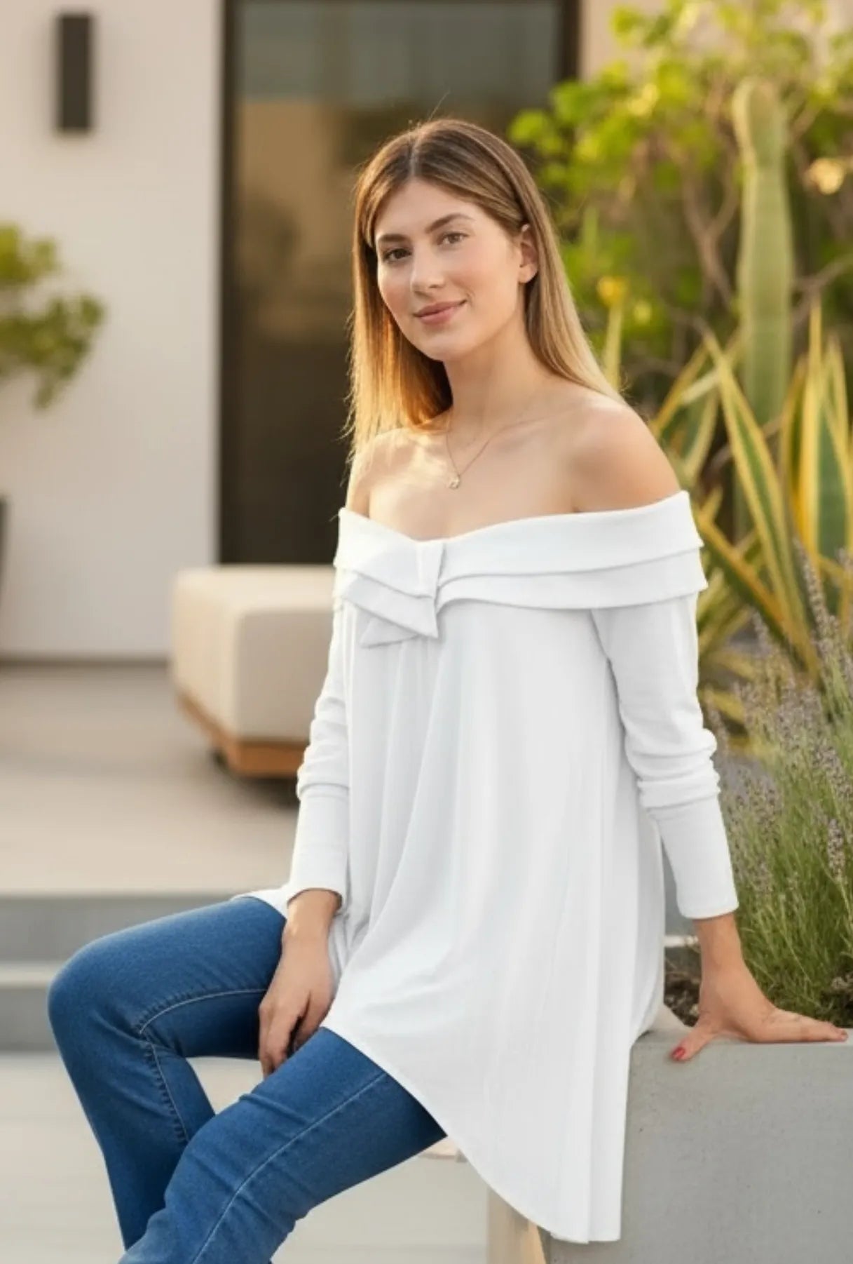 BLUSÓN OVERSIZE "LIVANA" BLANCO