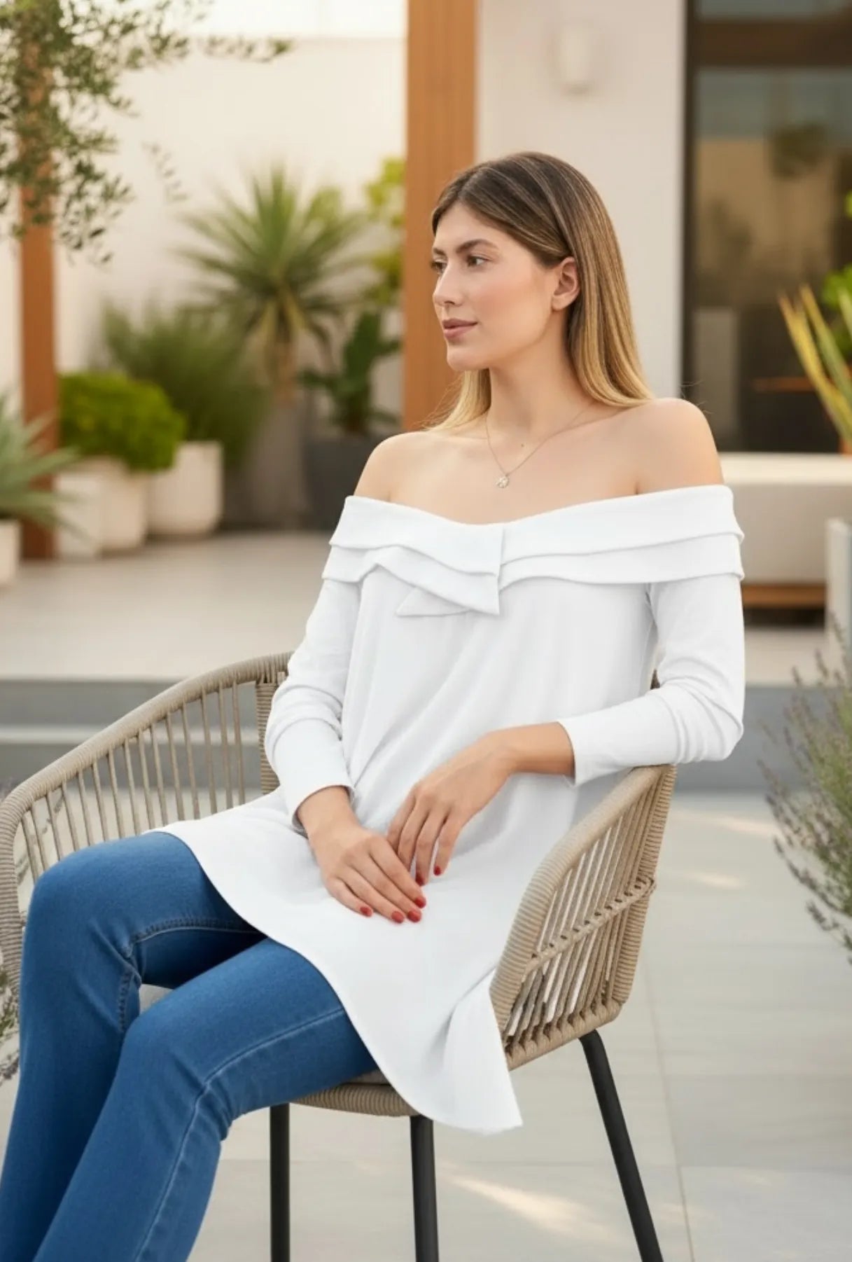 BLUSÓN OVERSIZE "LIVANA" BLANCO