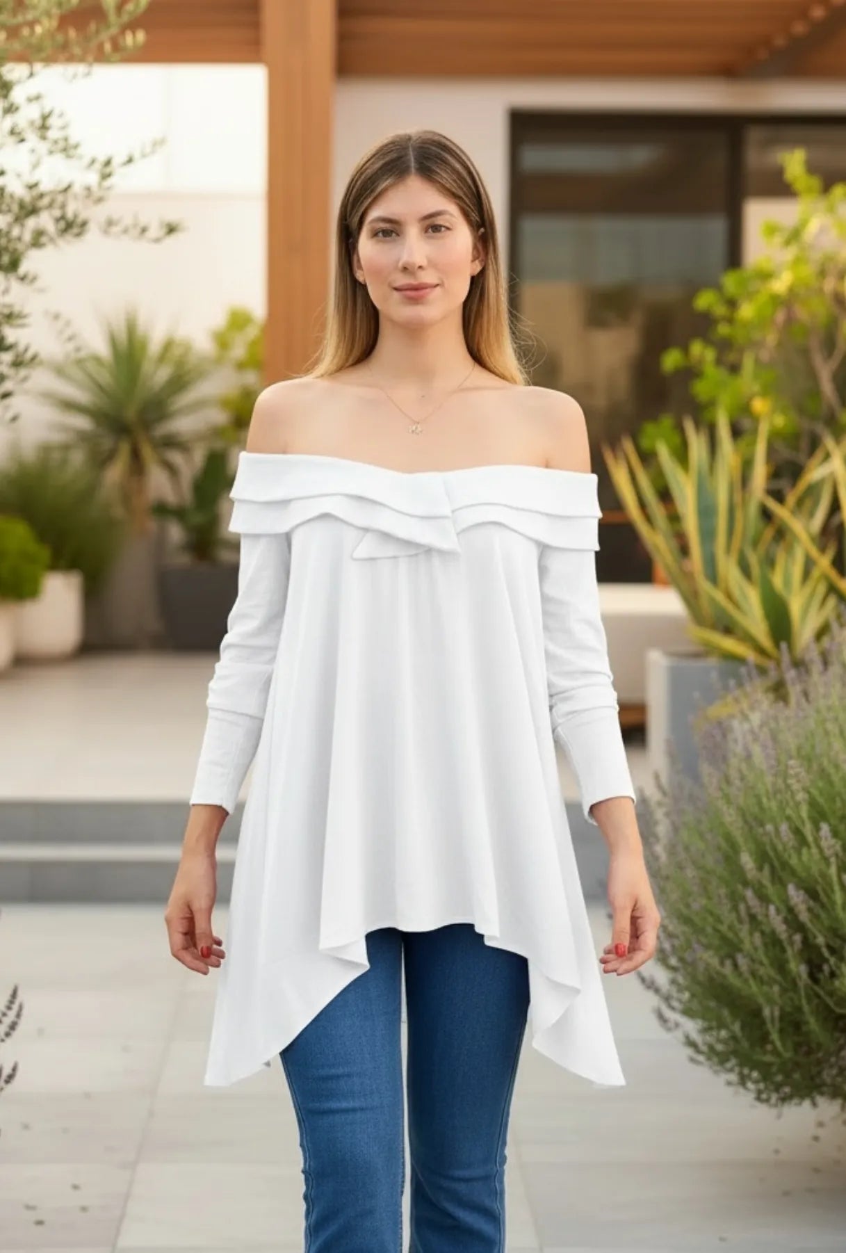 BLUSÓN OVERSIZE "LIVANA" BLANCO