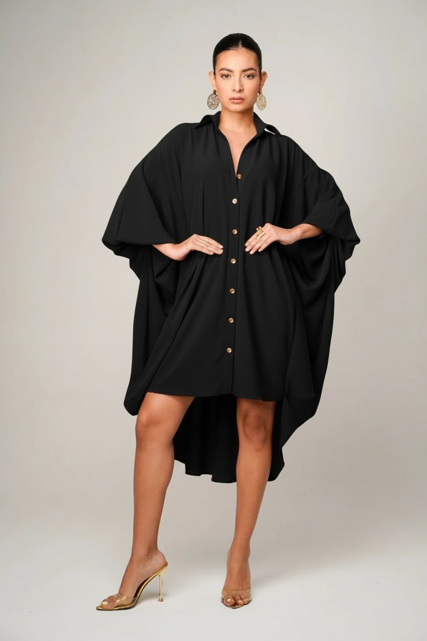 VESTIDO CAMISERO OVERSIZE MARRÓN "BOLOGNA" | NUEVO