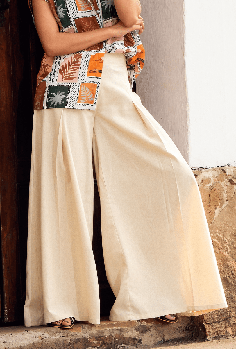 PANTALÓN PALAZZO OCASO EN LINO