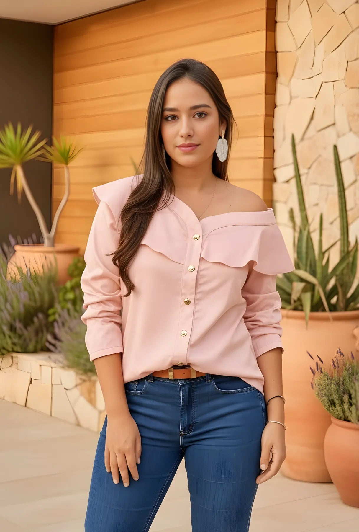 CAMISA ASIMÉTRICA COLOR BLANCO "MARGARITA"