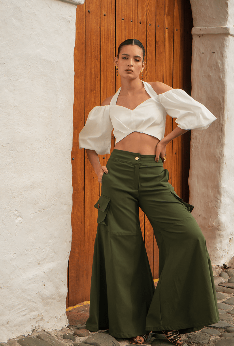 CROP TOP ESCOTE CORAZÓN "IRENE" CRUDO | SALE