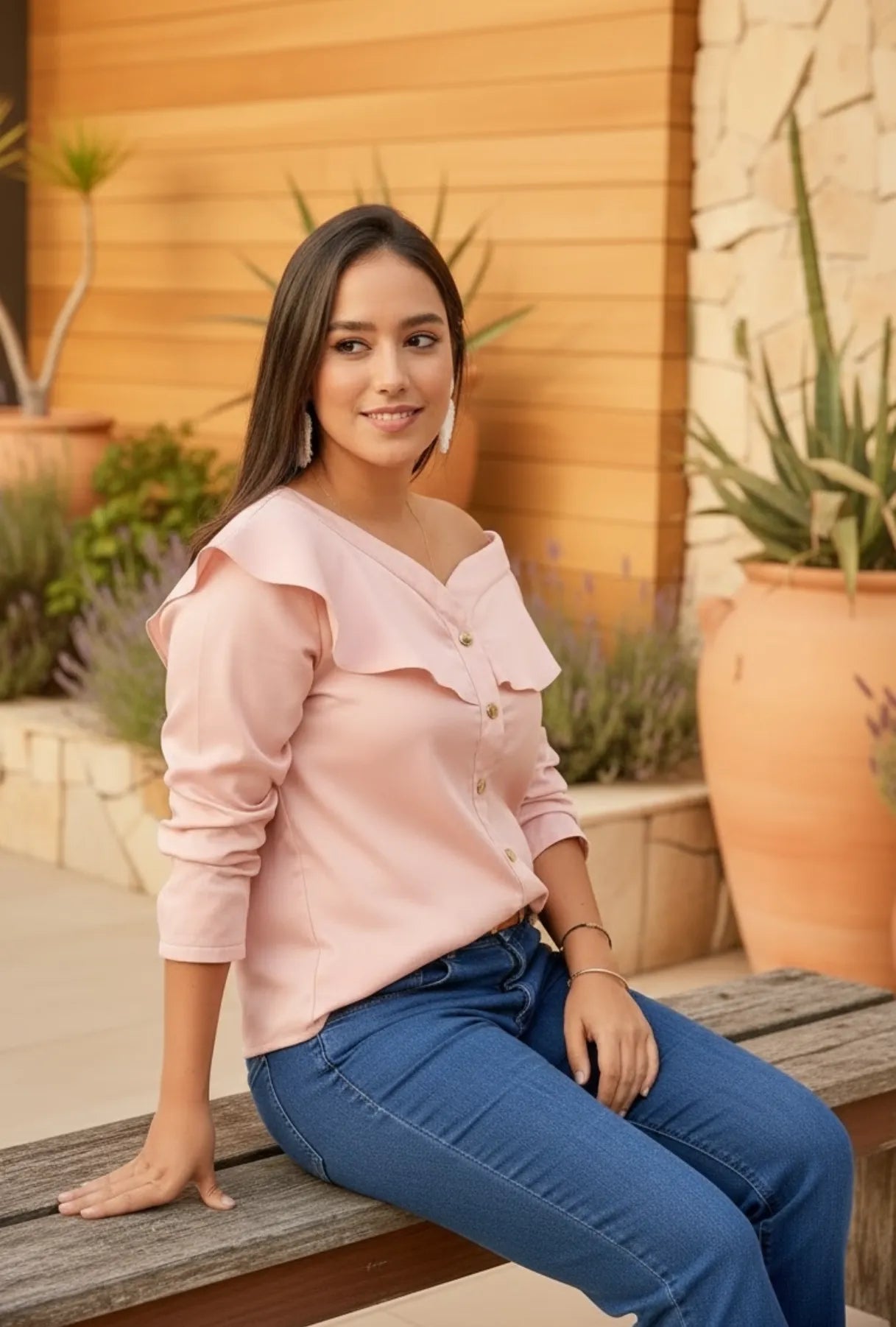 CAMISA ASIMÉTRICA COLOR BLANCO "MARGARITA"