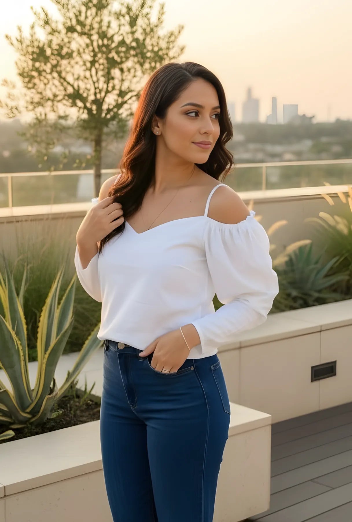 BLUSA ESCOTE CORAZÓN "ATALIA" COLOR BLANCO