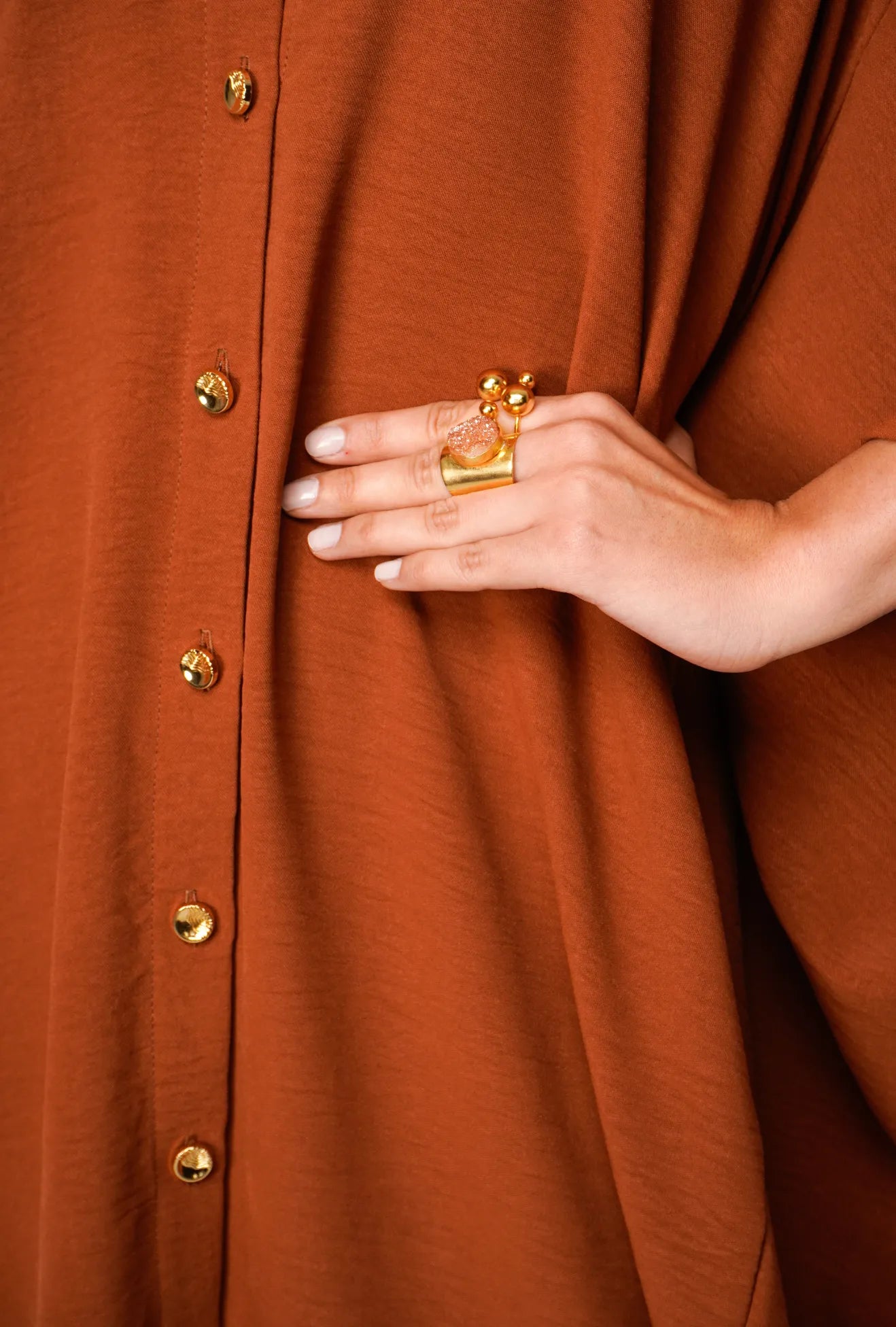 VESTIDO CAMISERO OVERSIZE MARRÓN "BOLOGNA" | NUEVO