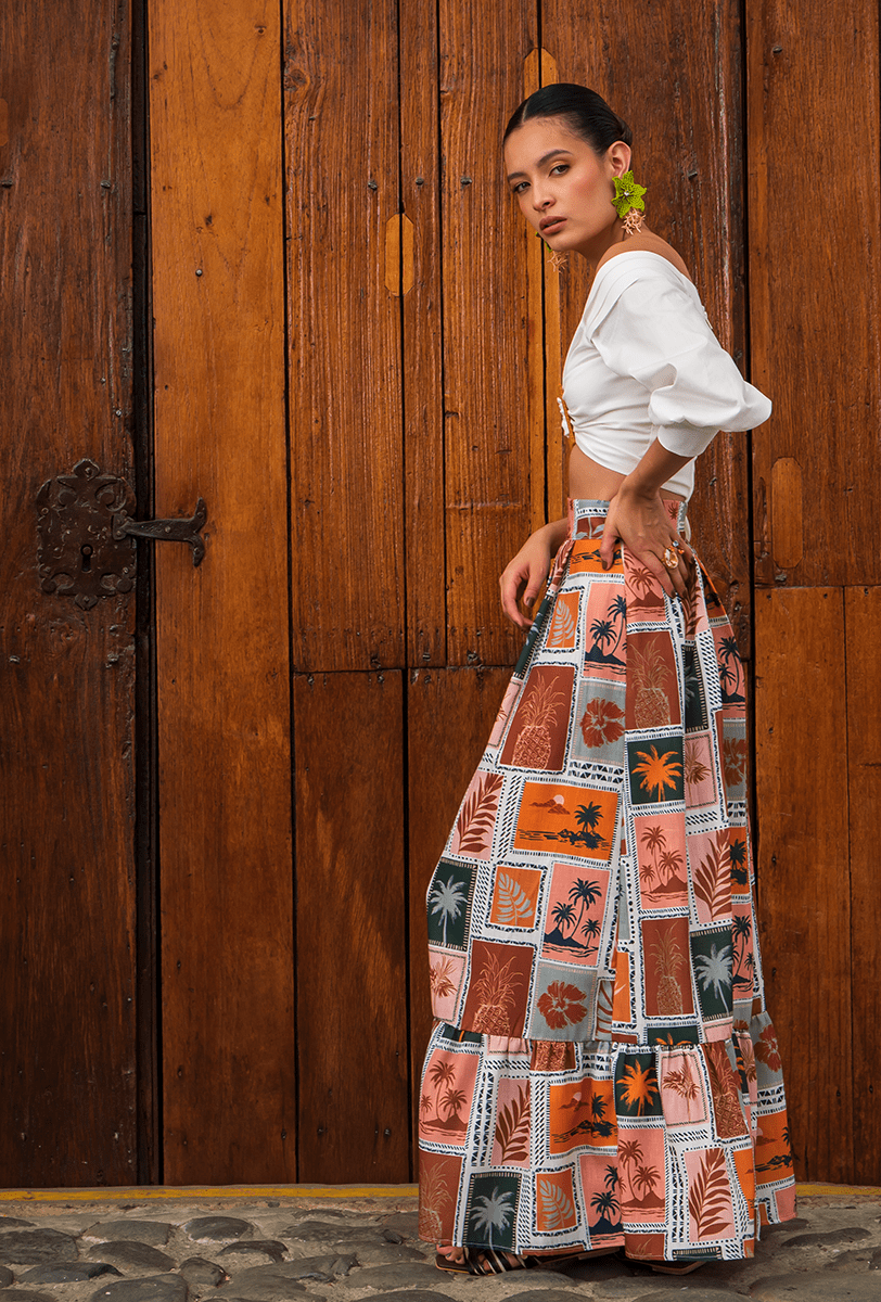 Falda Corte A Estampada | "Martina"