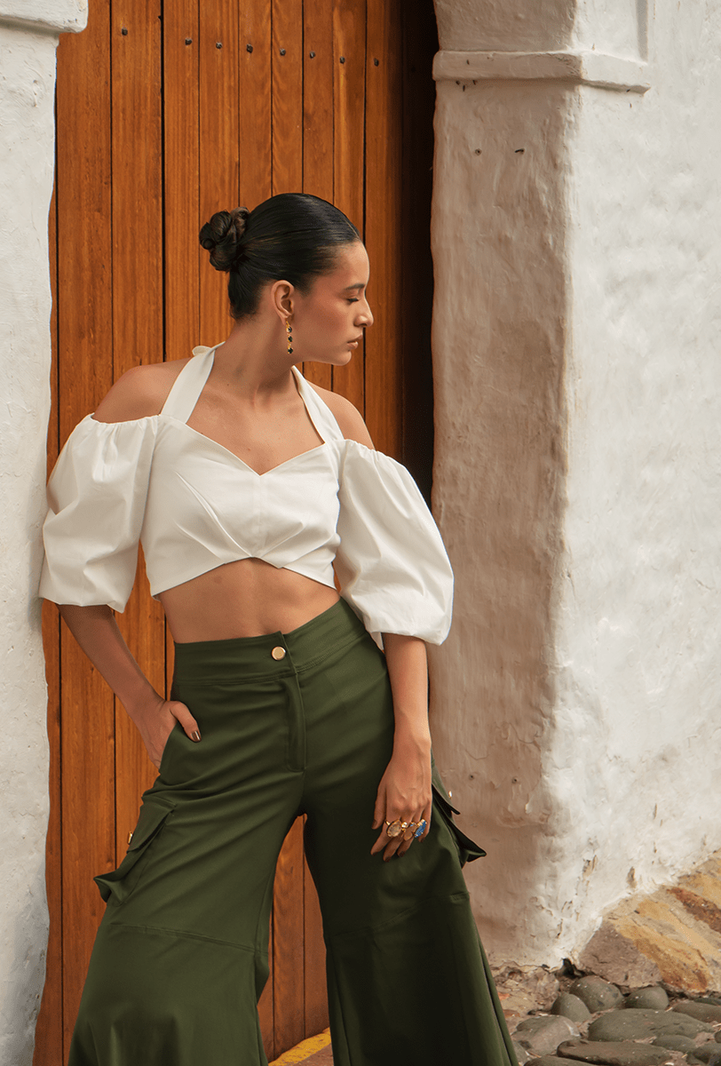 Set Croptop "Irene" & Pantalón "Flor de Loto"