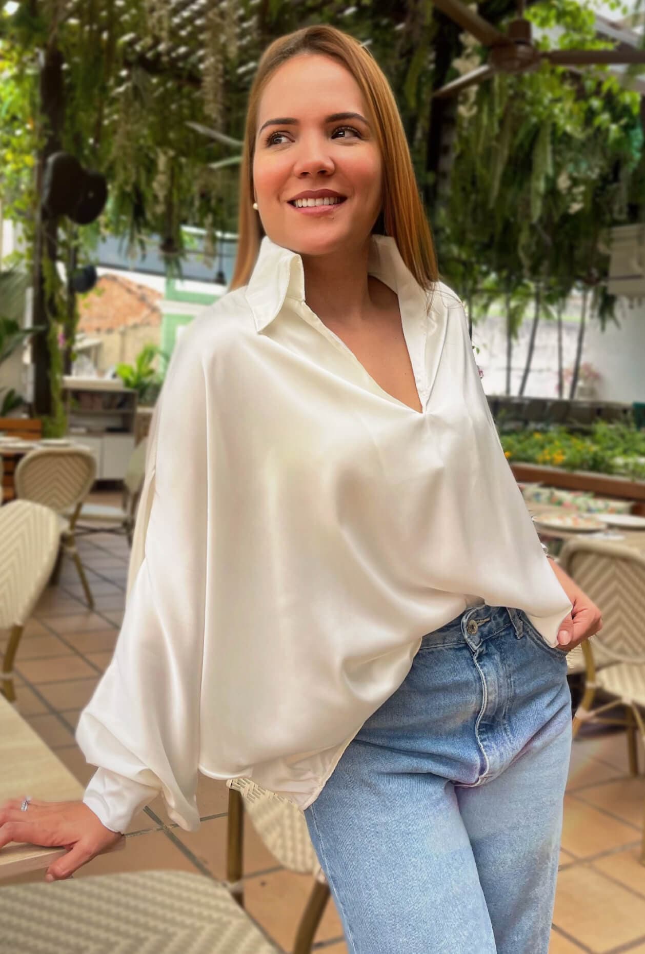 Blusón blanco oversize