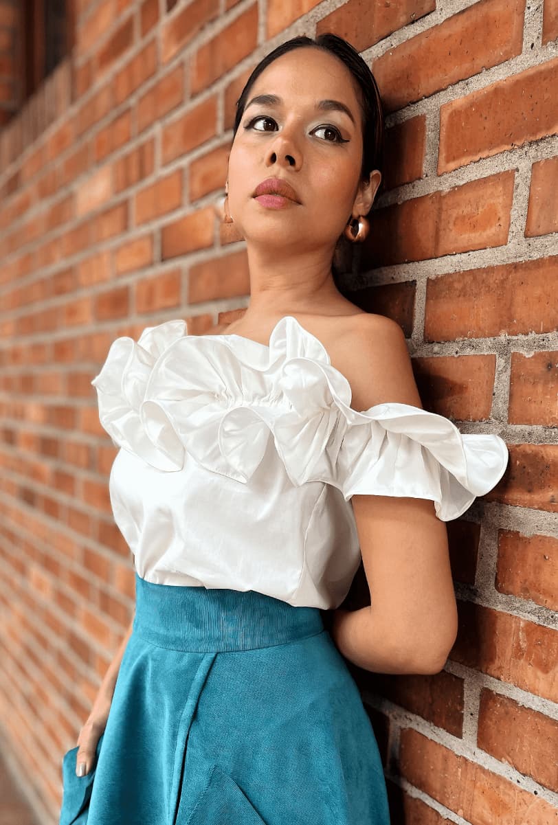 Blusa de boleros blanca