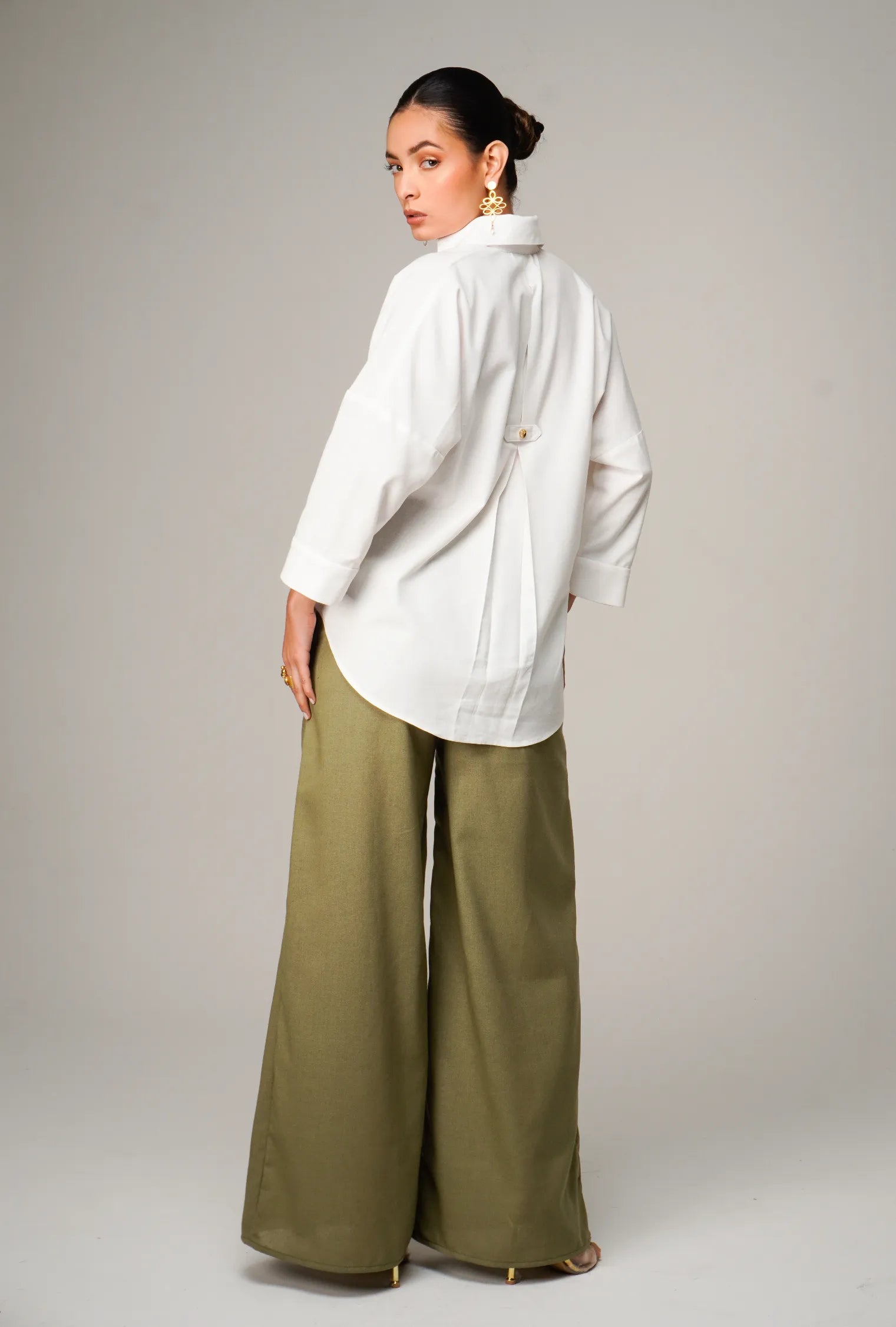 PANTALÓN PALAZZO DE LINO ESTILO MARINERO "SALINA" | NUEVO