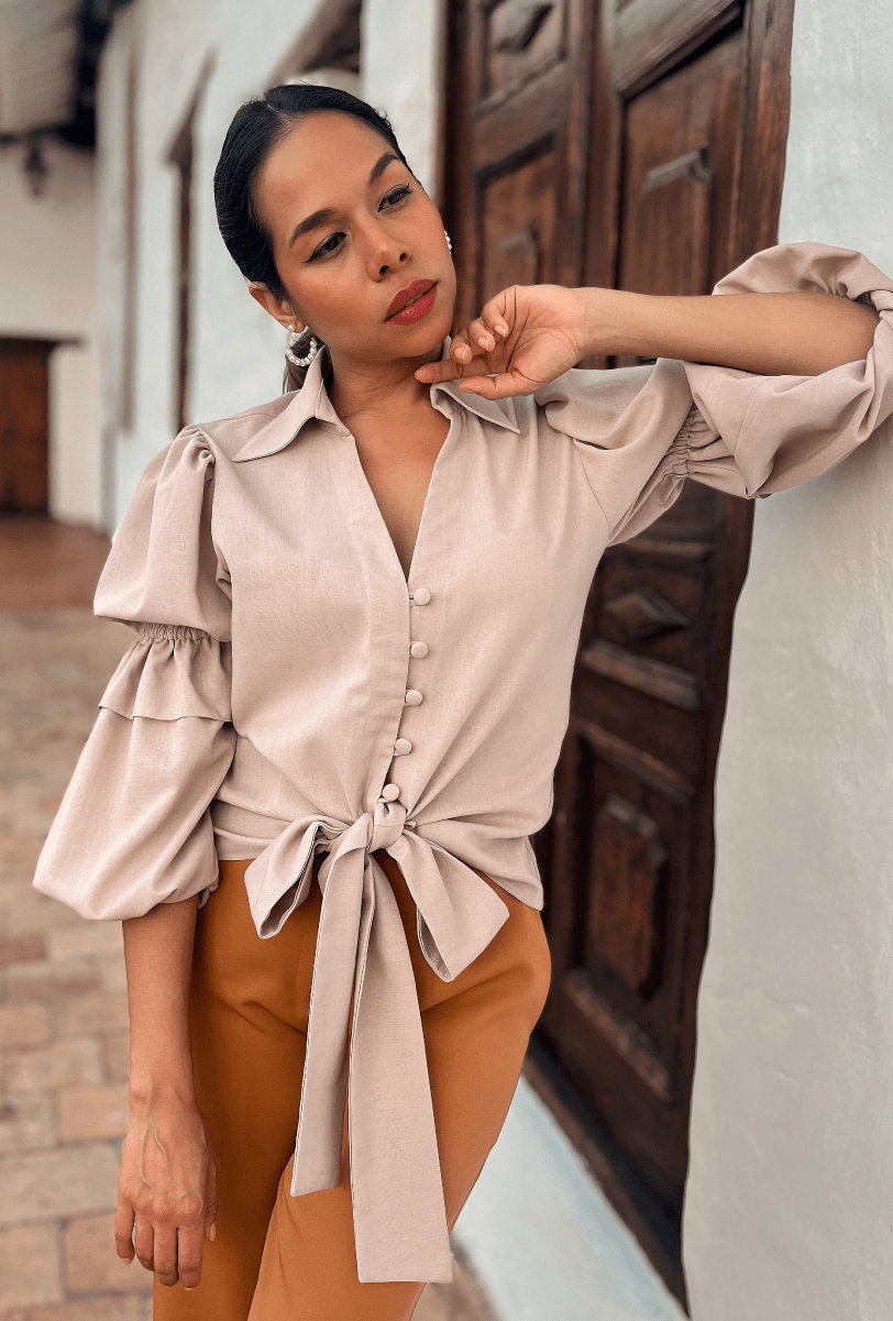 CAMISA CUELLO CLÁSICO "SIENNA" ARENA