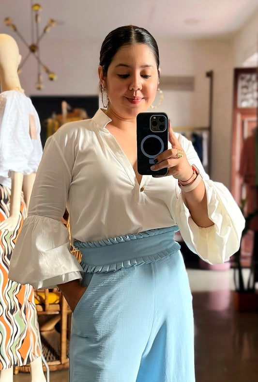 CAMISA DE MANGA CON VOLUMEN | "OLIVA"