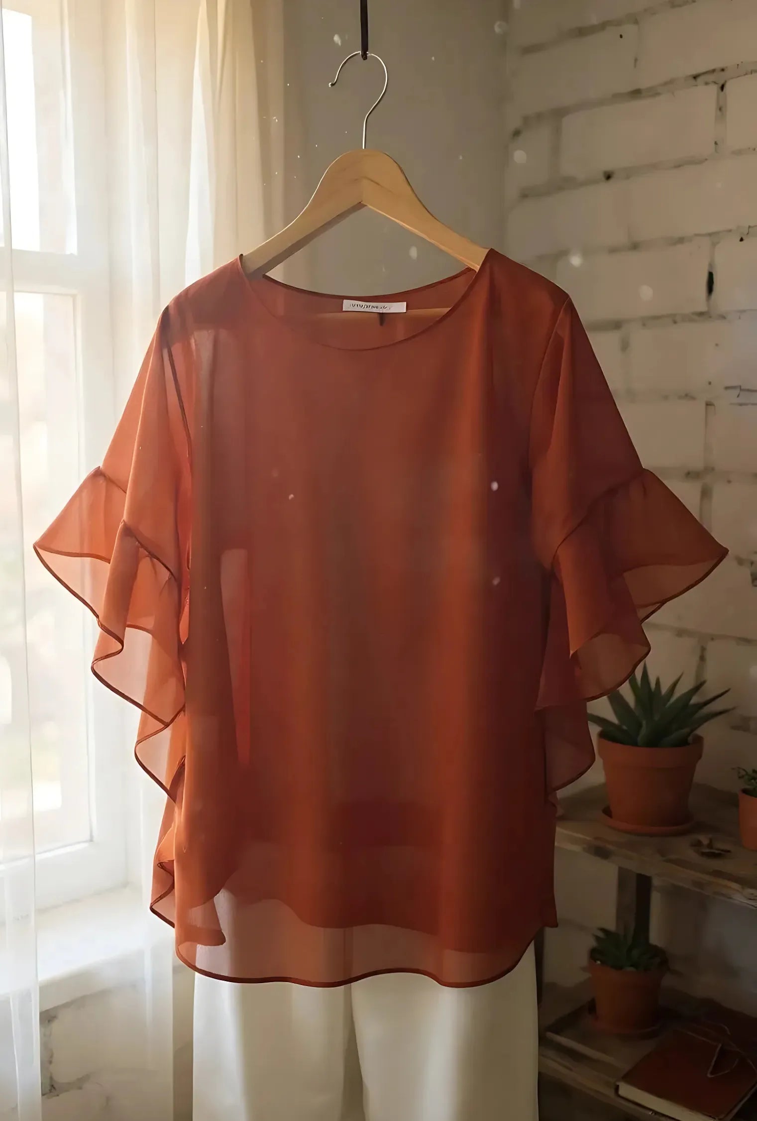 BLUSÓN CUELLO REDONDO "SAMARA" TERRACOTA | SALE