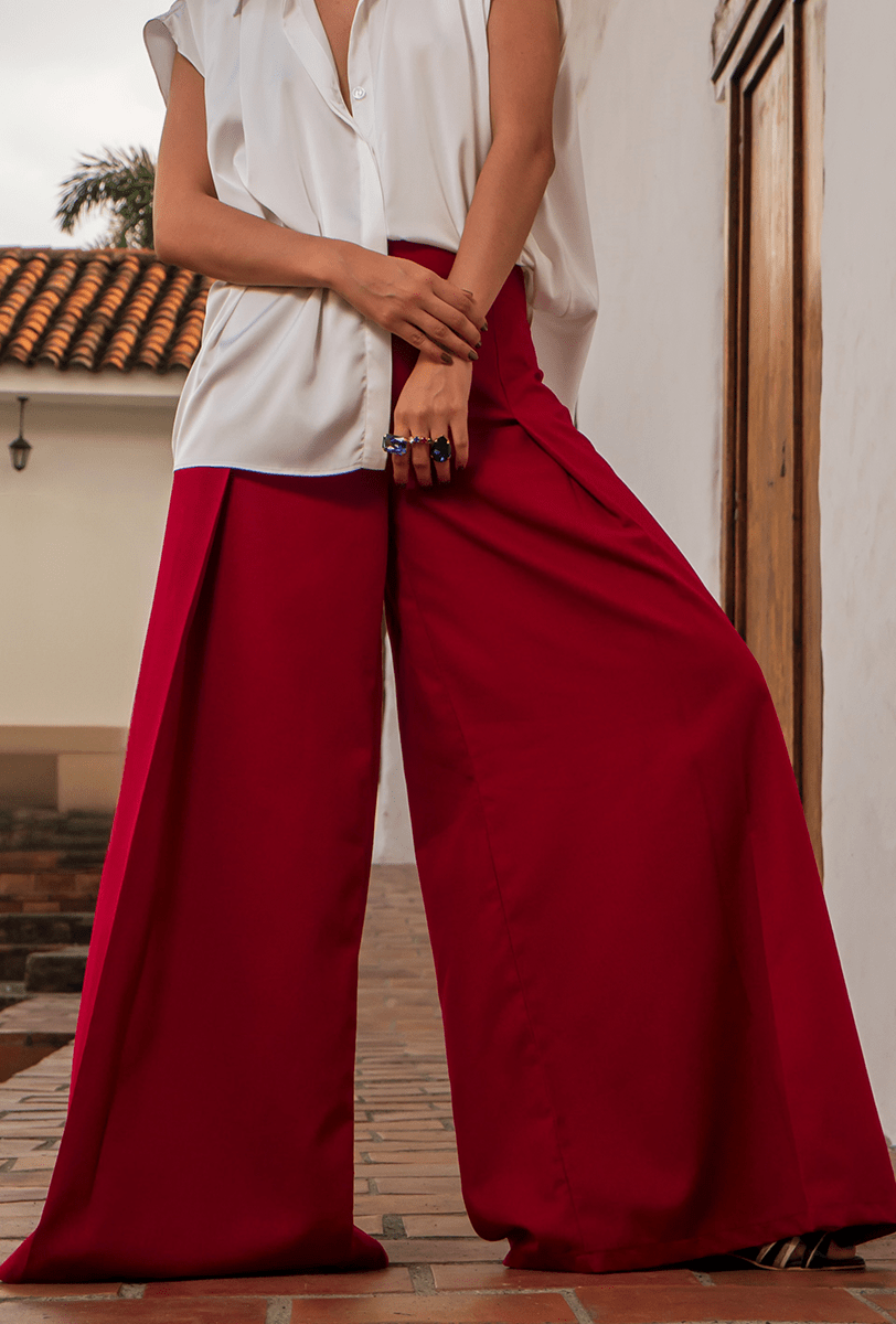 PANTALÓN PALAZZO OCASO EN LINO