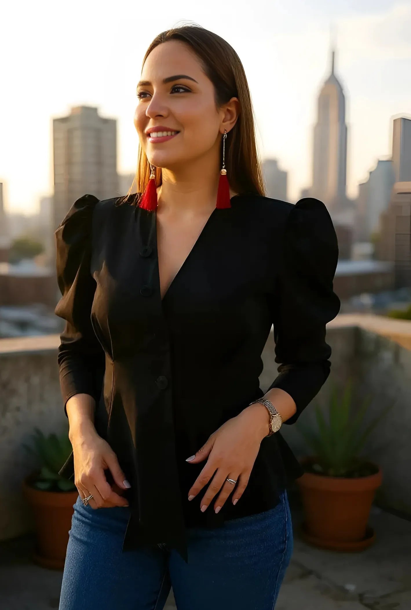 BLUSA PARIS ASIMÉTRICA NEGRA