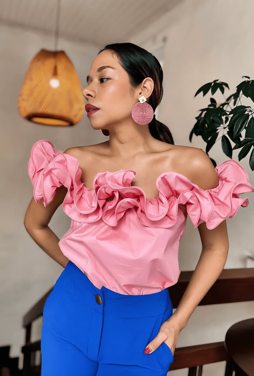 Blusa de boleros palo de rosa