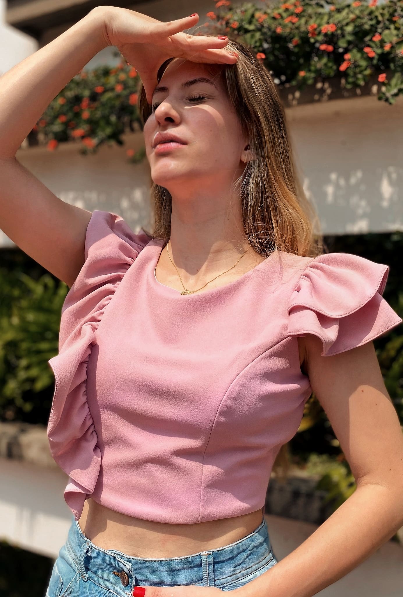 CROPTOP ESCOTE REDONDO Y BOLERO | "GABRIELLA"