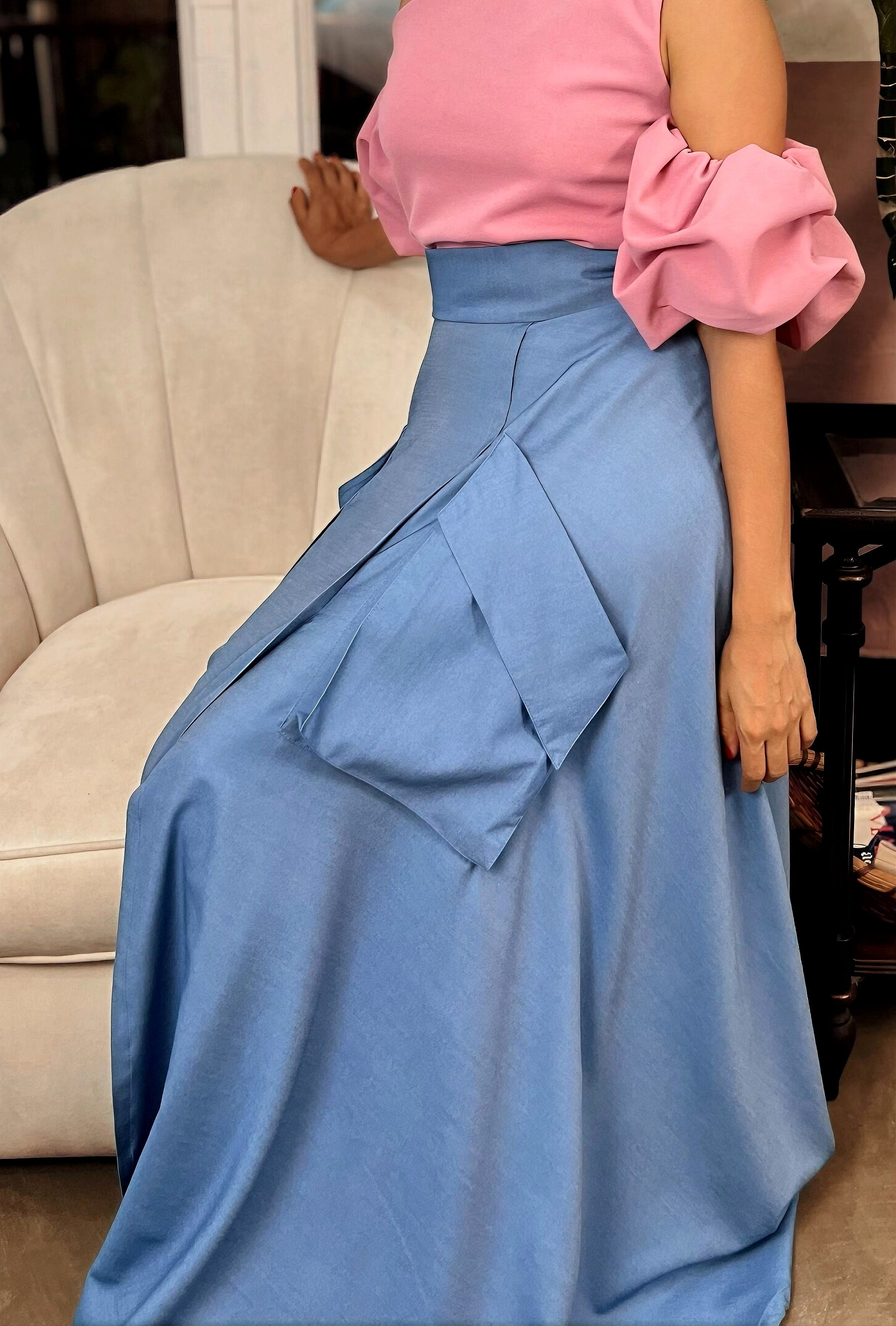 FALDA ROMA EN INDIGO