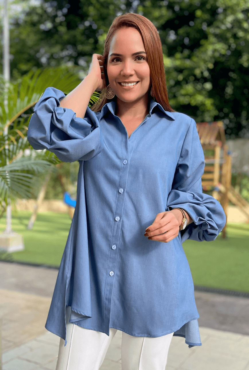 BLUSÓN FLÓRIDA ESTILO ASIMÉTRICO