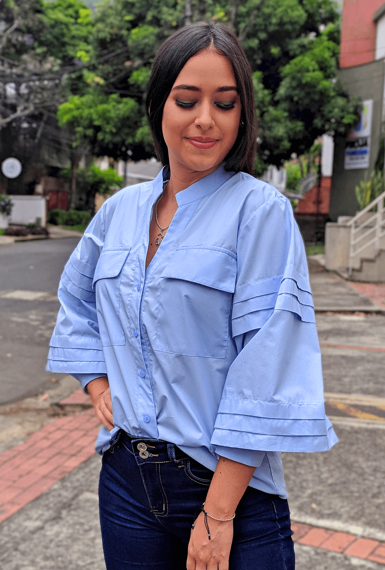 CAMISA MANGAS BOMBACHA | "MARINA"