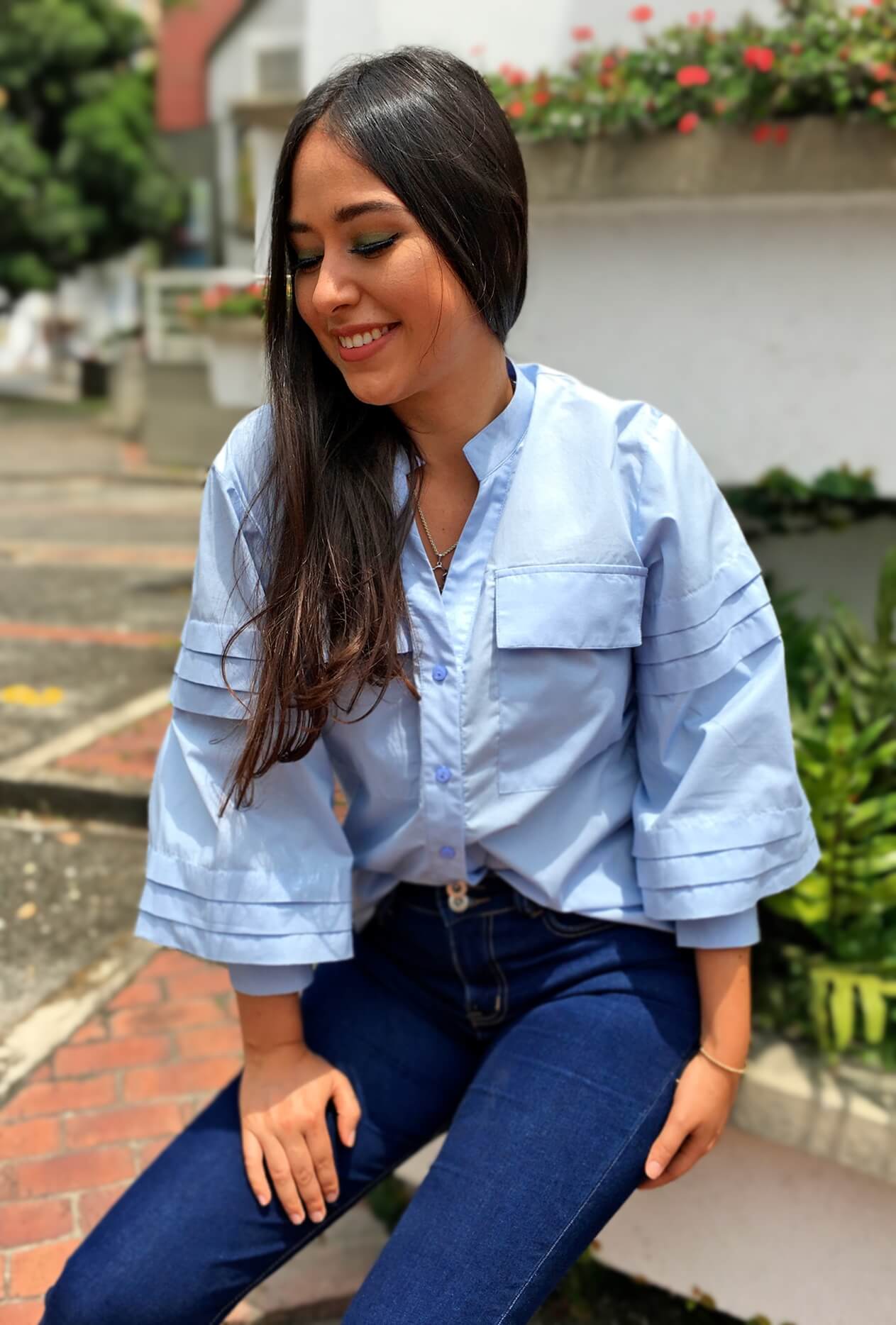 CAMISA MANGAS BOMBACHA | "MARINA"